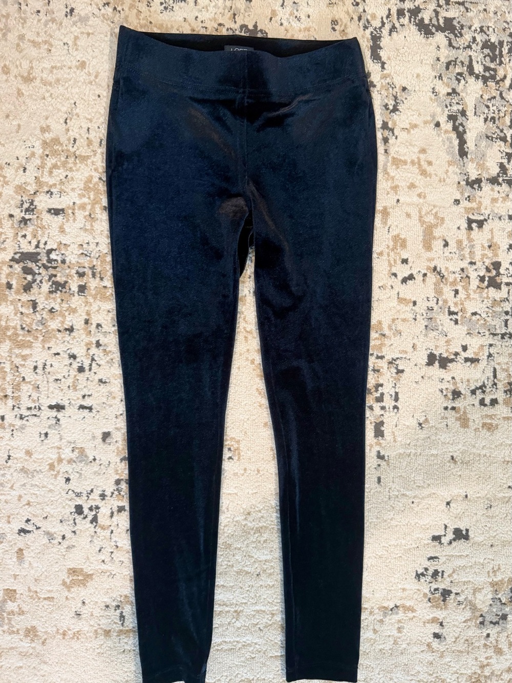 LOFT Black Velvet Stretch Jeggings